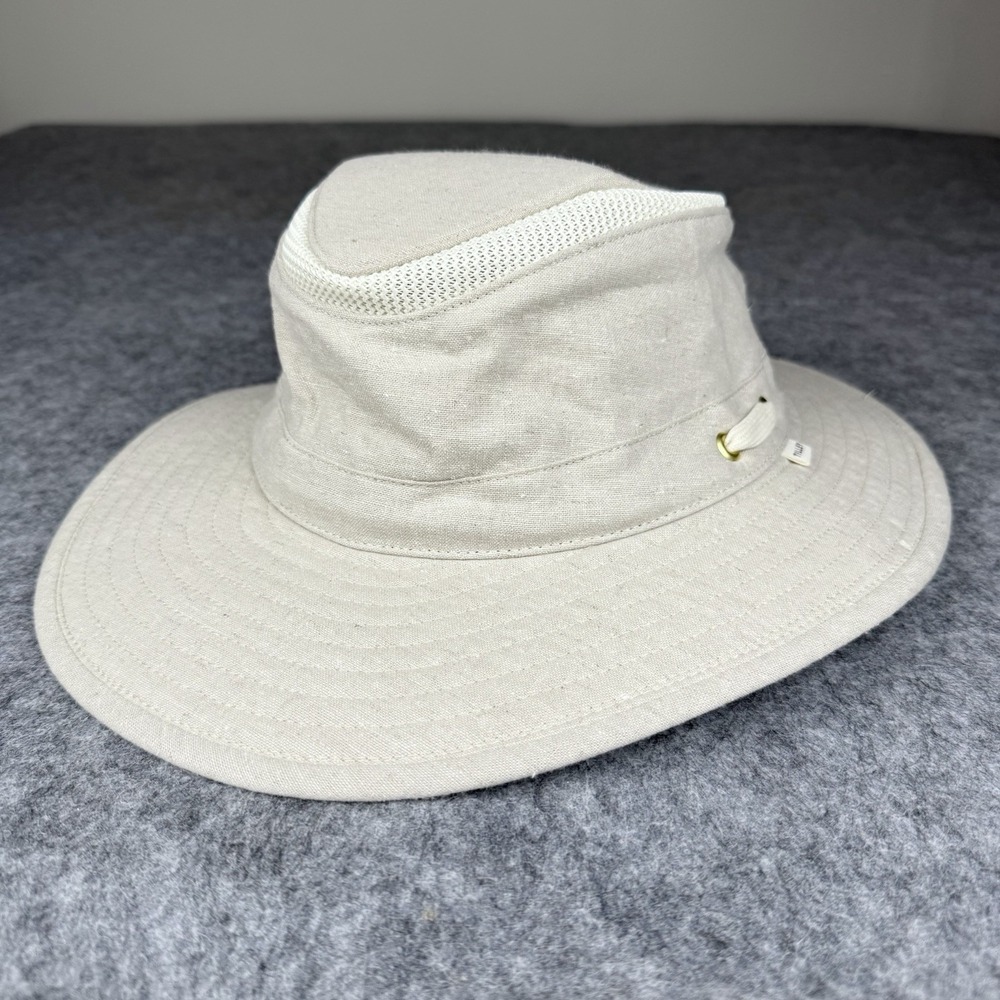 Tilley NWT Wide Brim LTM2 Endurables Airflo Hat Sand Beige UPF 50 Size 7 1/2"
